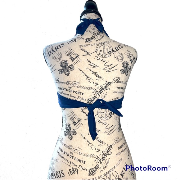 Margaritaville  Swim Navy and Coral Padded Bikini Top - Picture 2 of 5